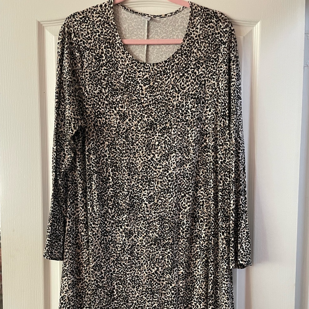 Old Navy Leopard Long Sleeve Dress XL